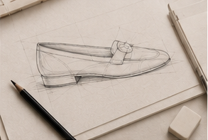 Loafer sketch with pencil